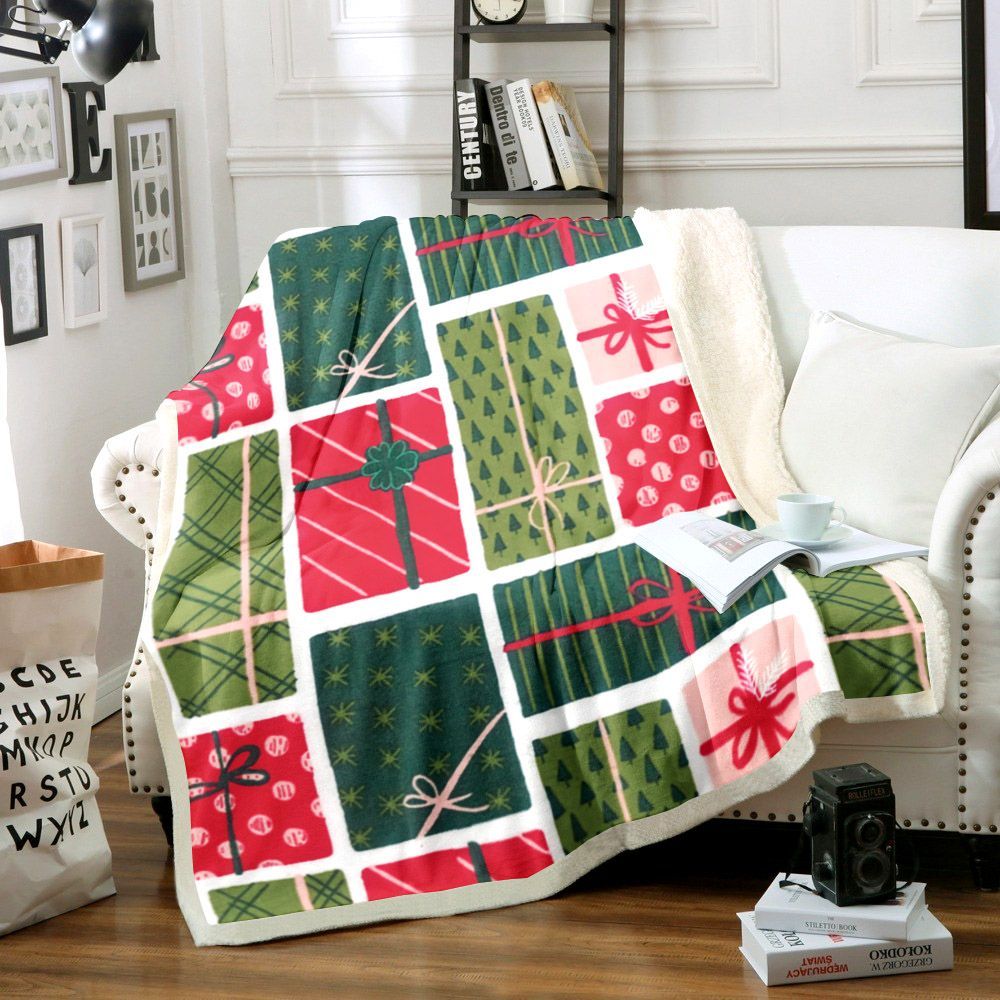 Christmas Gift Sherpa Fleece Blanket