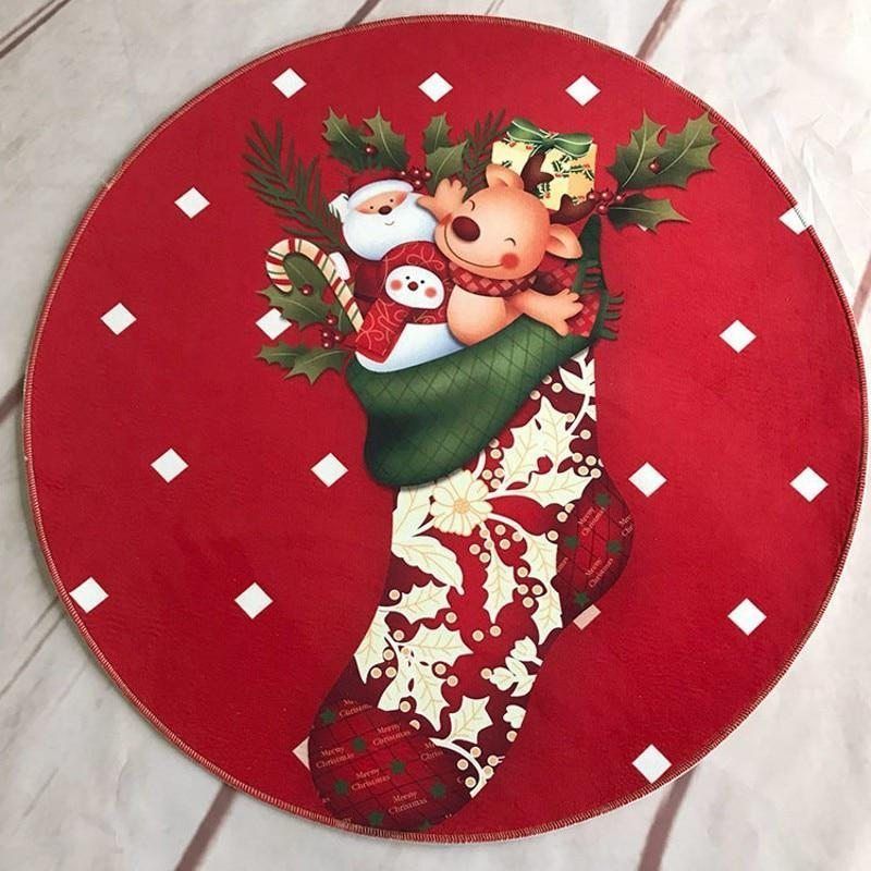 Christmas Gift Kids Sock Round Carpet