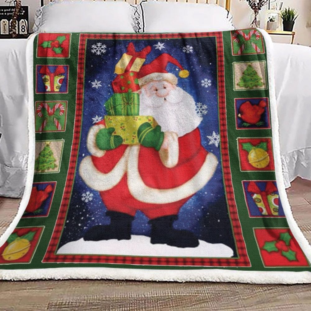 Christmas Gift Santa Sherpa Fleece Blanket