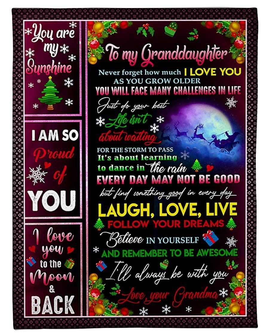 Christmas Gift To Granddaughter Fleece Blanket I’m So Proud Of You Fleece Blanket