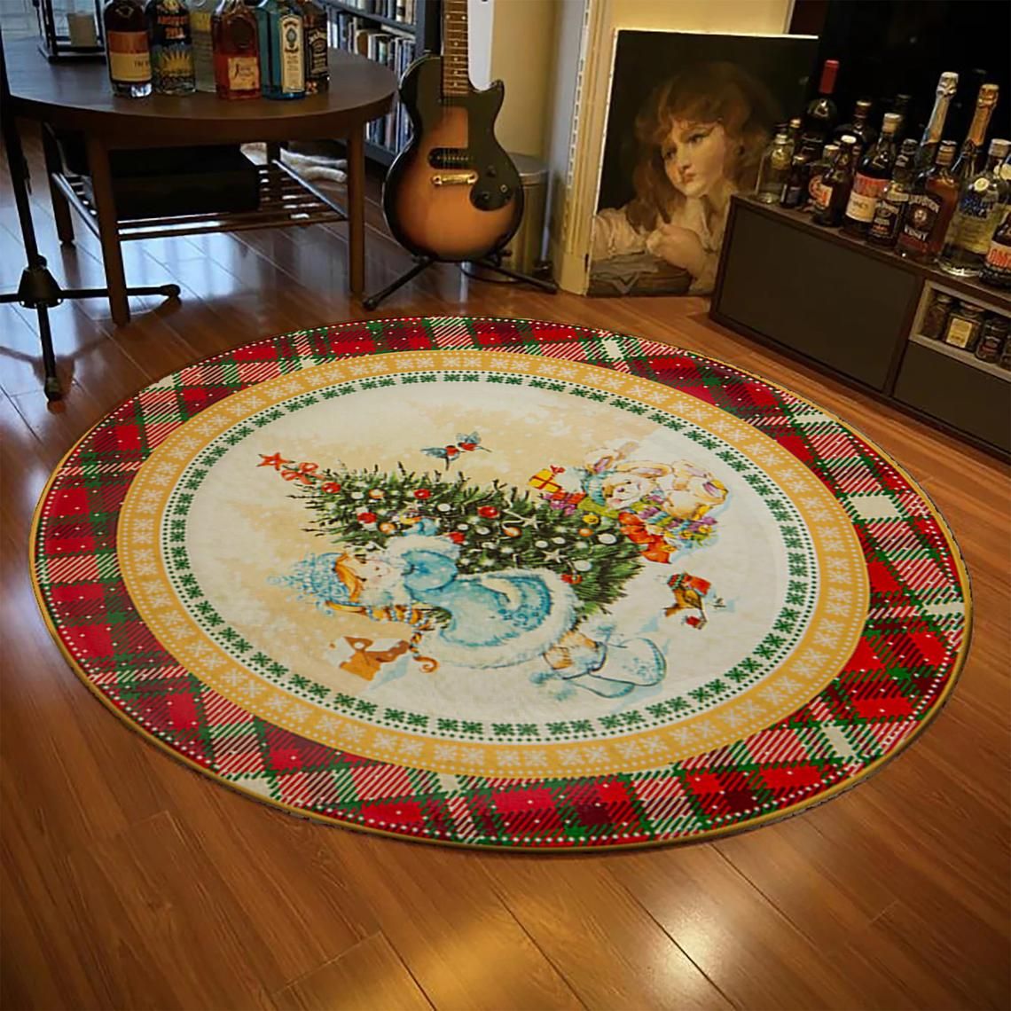 Christmas Girl Round Carpet