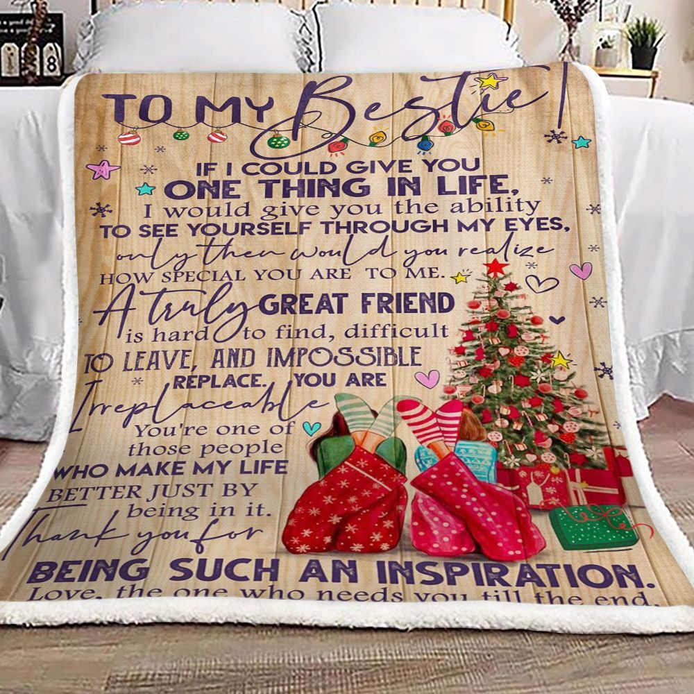 Christmas Girlfriend To My Bestie Sherpa Fleece Blanket