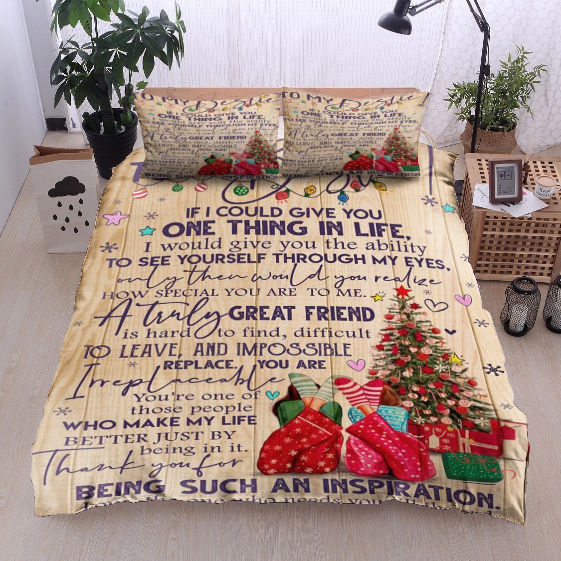 Christmas Girlfriend To My Bestie Bedding Set