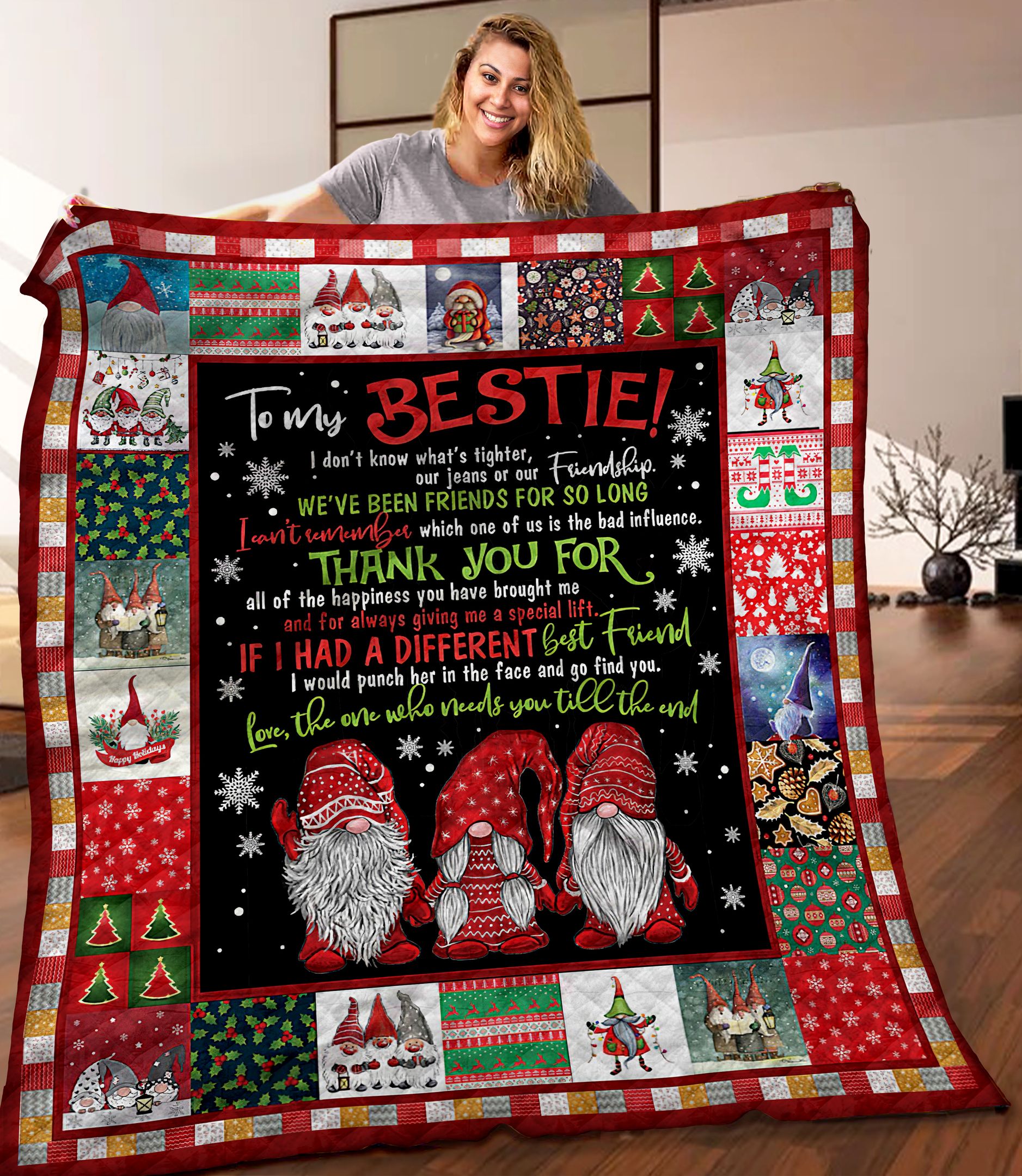 Christmas Gnome DTH221066HD Quilt Blanket