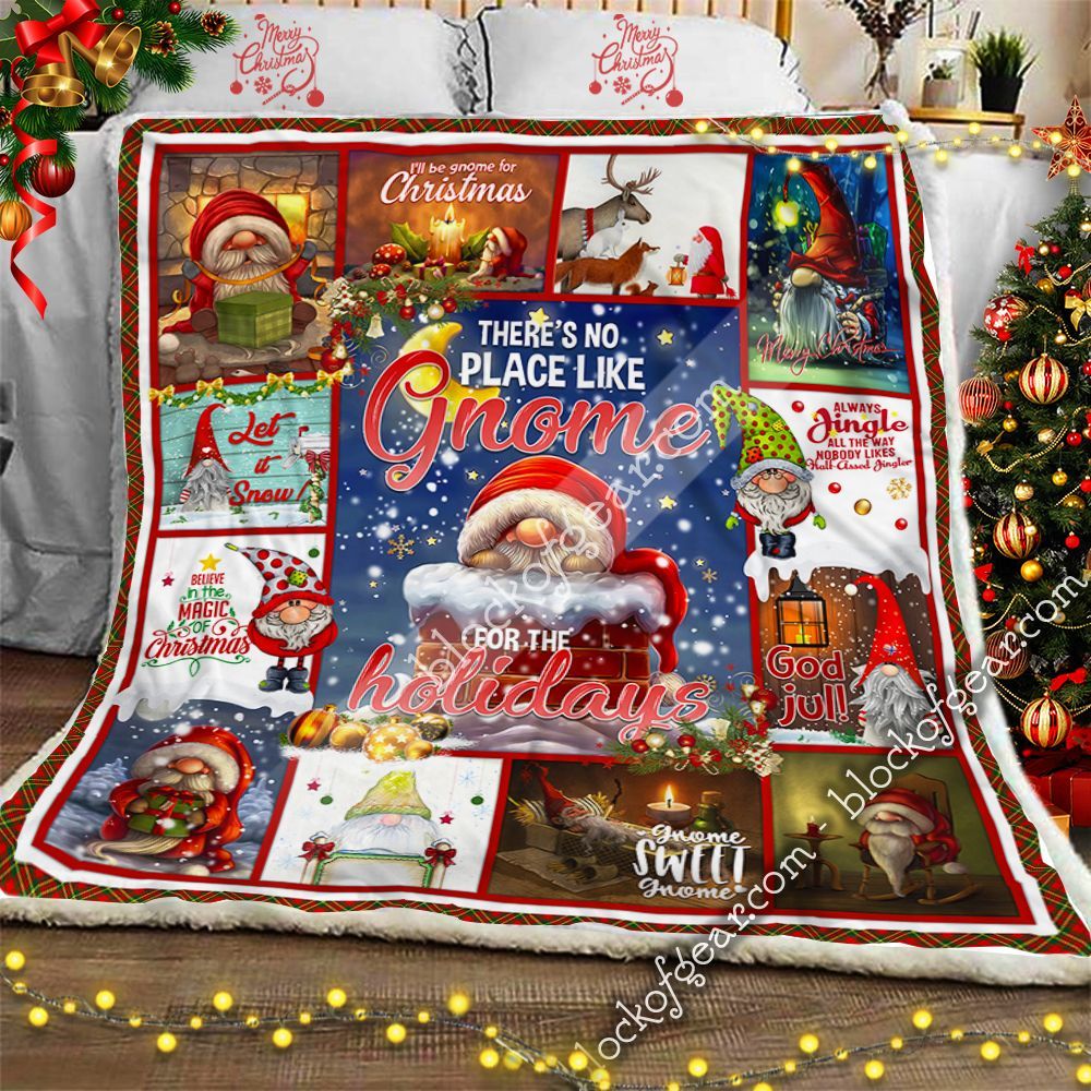 Christmas Gnome Sherpa Fleece Blanket