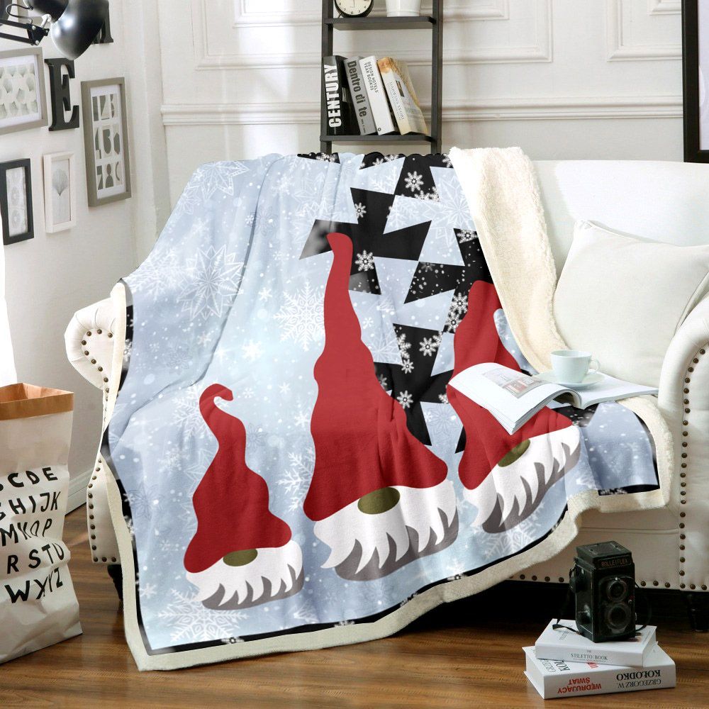 Christmas Gnome Sherpa Fleece Blanket