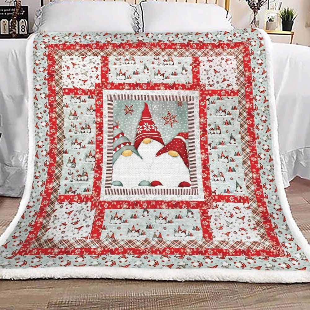 Christmas Gnome Sherpa Fleece Blanket