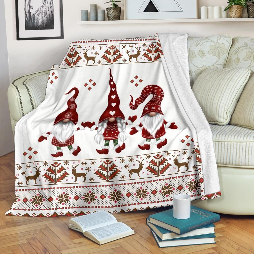Christmas Gnomes Sherpa Fleece Blanket