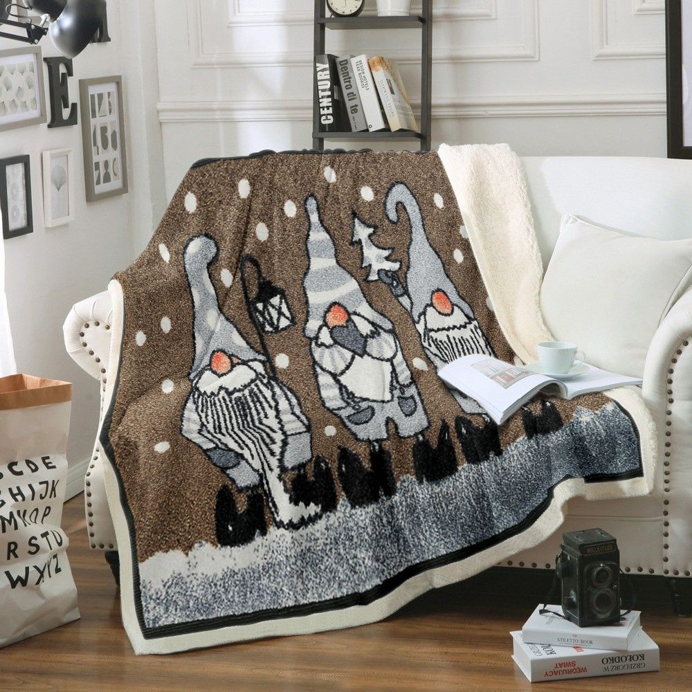 christmas gnomes Sherpa Fleece Blanket