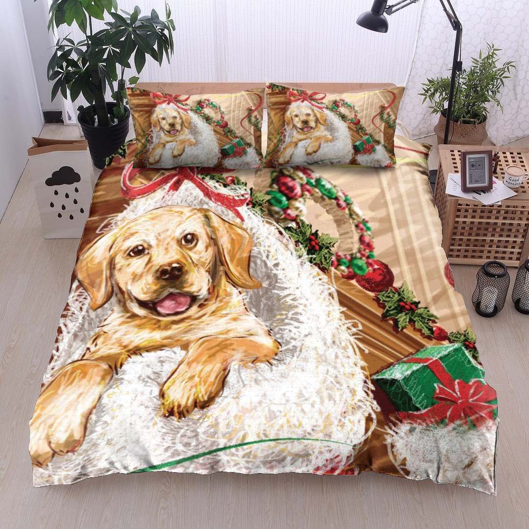 Christmas Golden Retriever Bedding Set