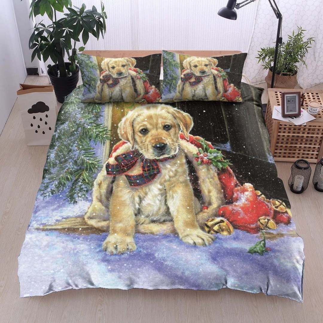 Christmas Golden Retriever Bedding Set