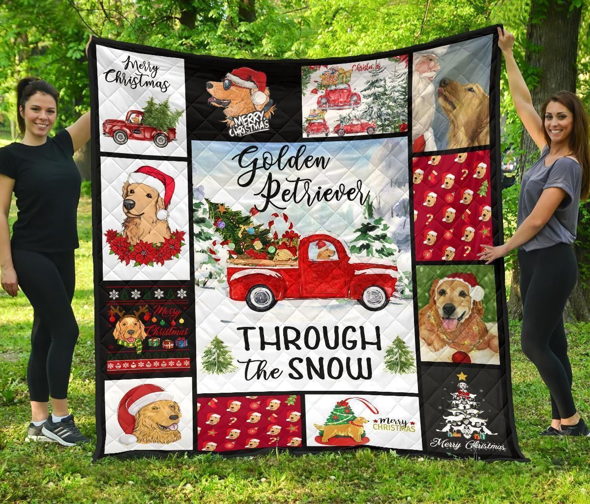 Christmas Golden Retriever LMC161108 Quilt Blanket