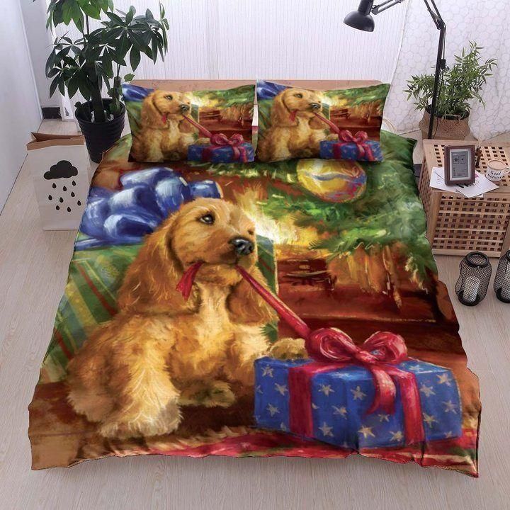 Christmas Golden Retriever Printed Bedding Set
