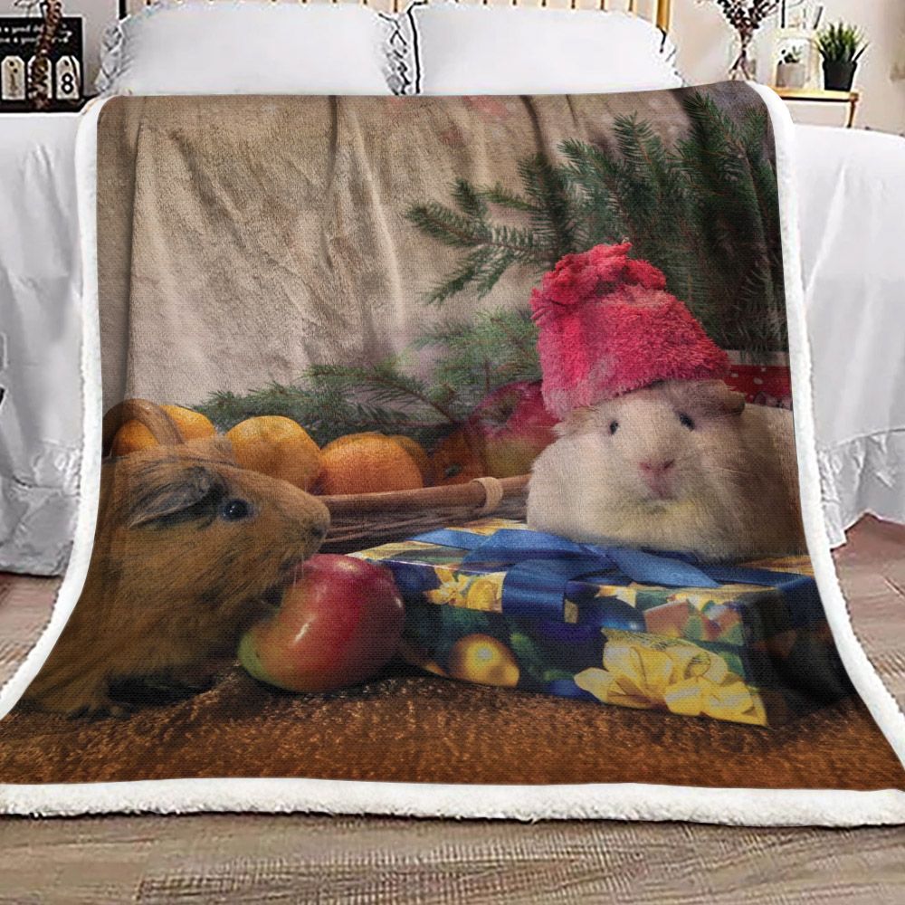 Christmas Hamster Sherpa Fleece Blanket