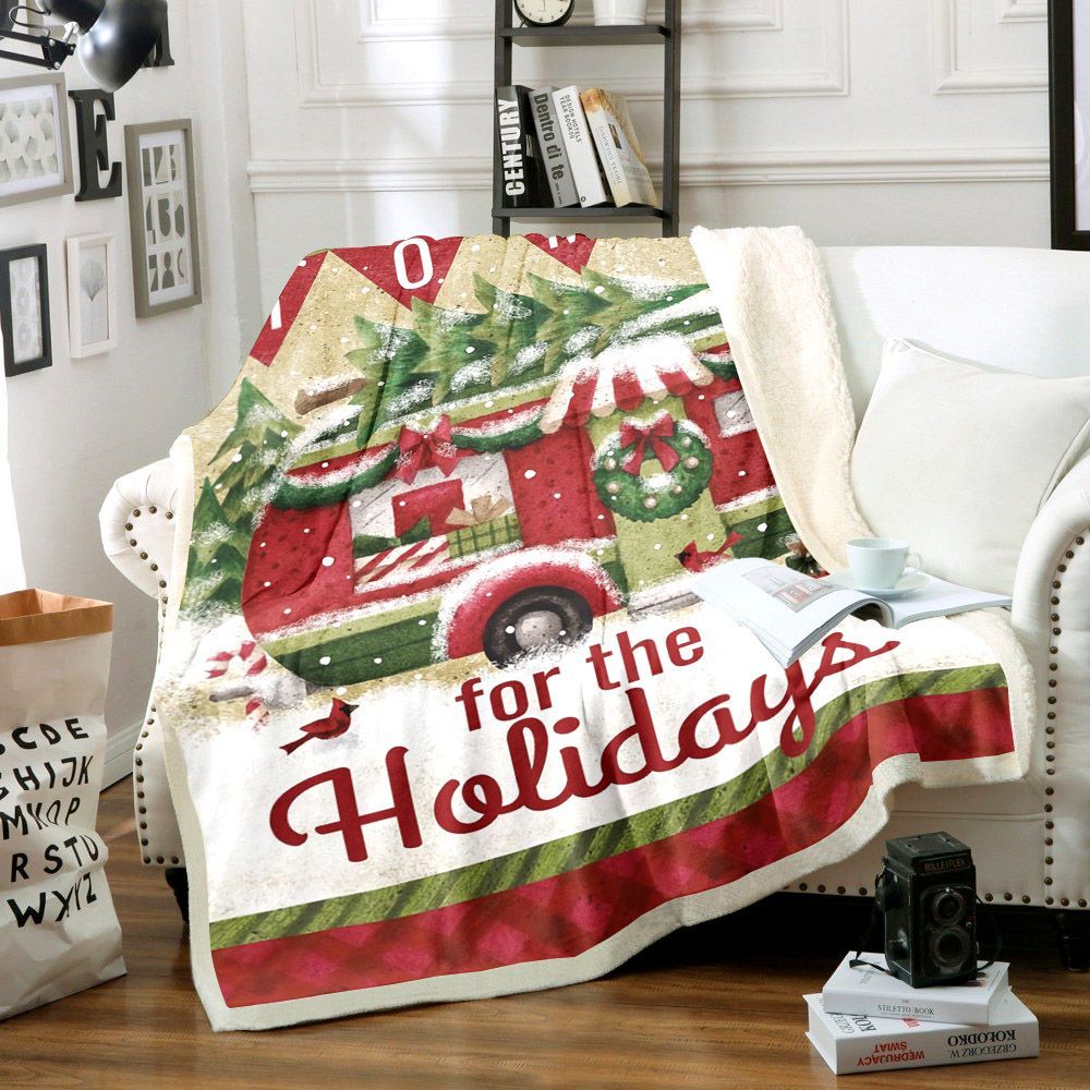 Christmas Happy Camper Sherpa Fleece