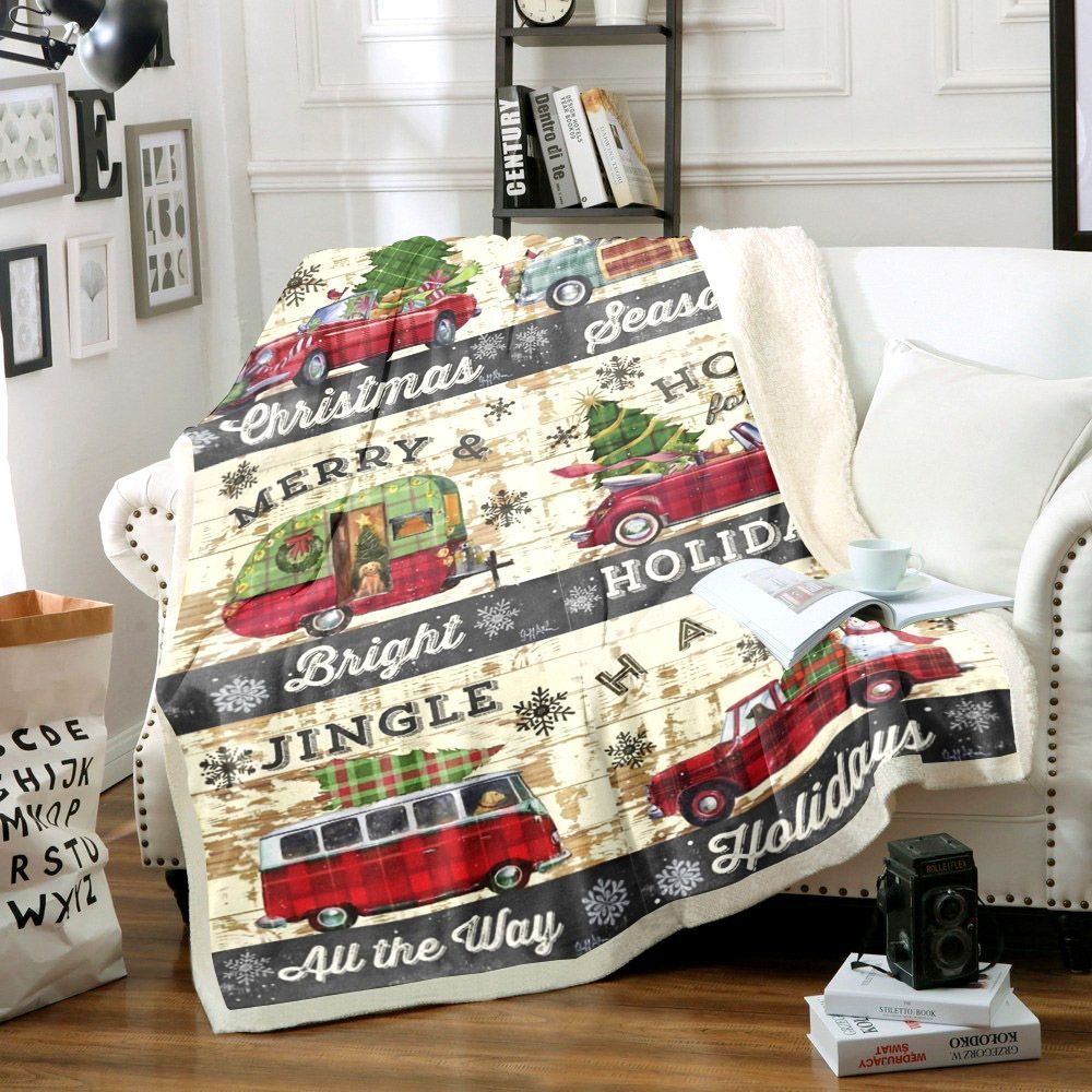 Christmas Happy Camper Sherpa Fleece