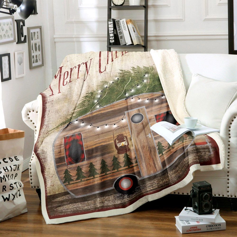 Christmas Happy Camper Sherpa Fleece