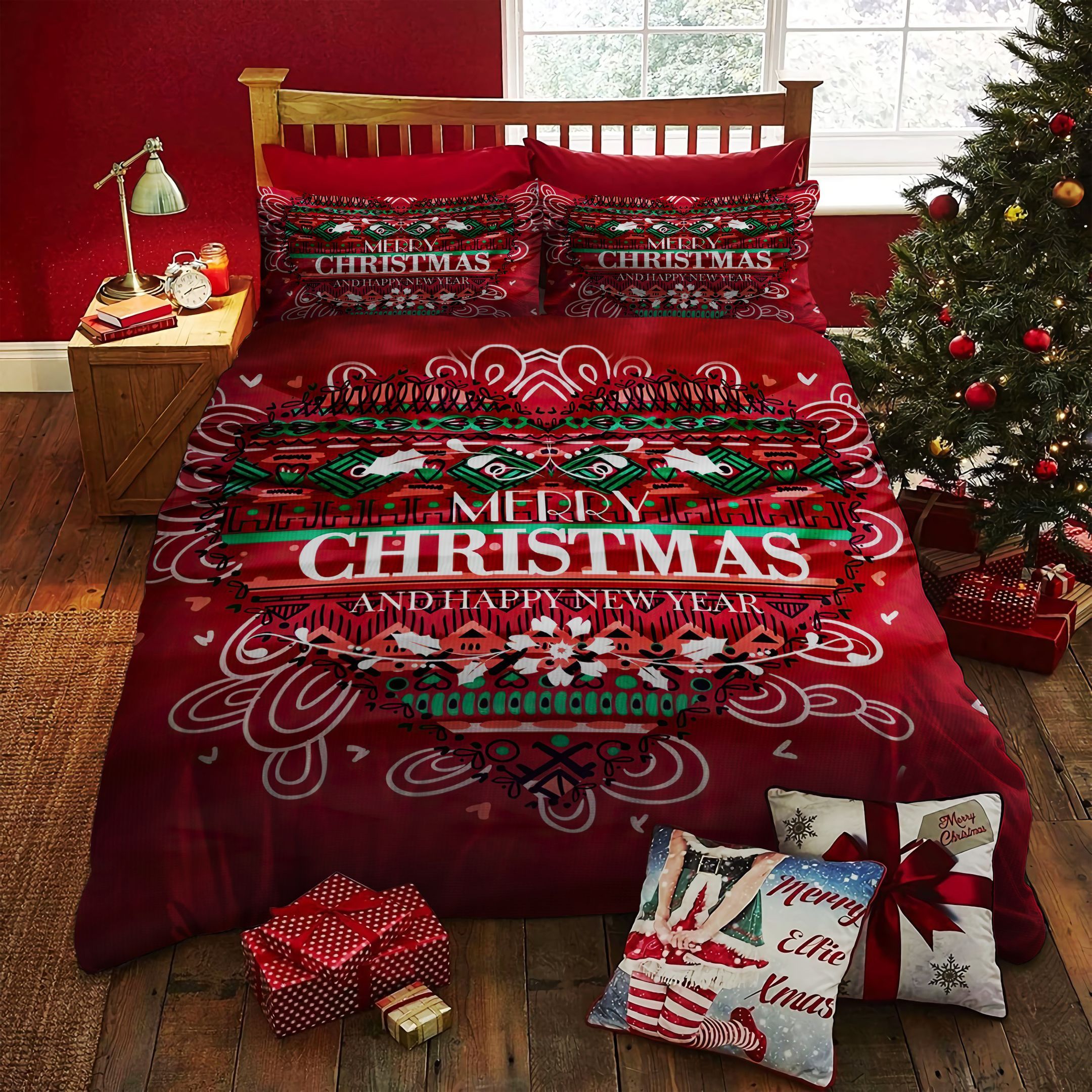 Christmas Happy New Year Bedding Set