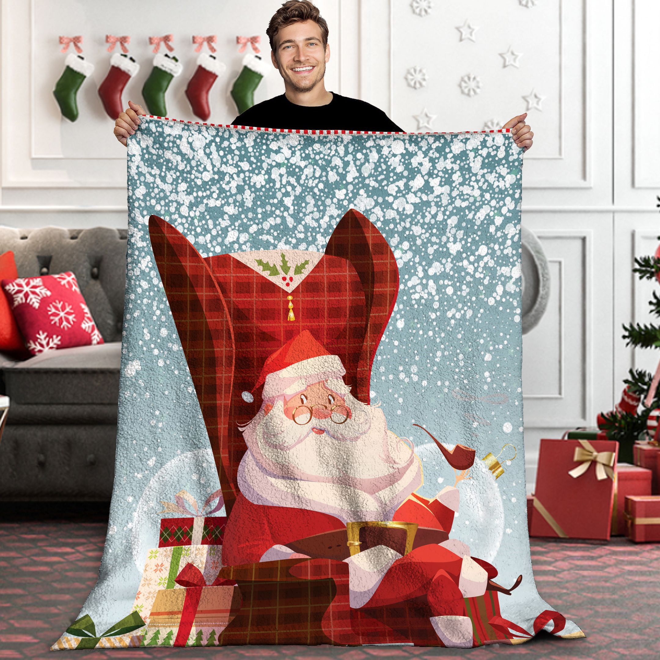 Christmas Sherpa Fleece Blanket
