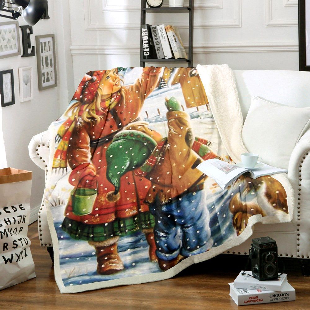 Christmas Sherpa Fleece Blanket