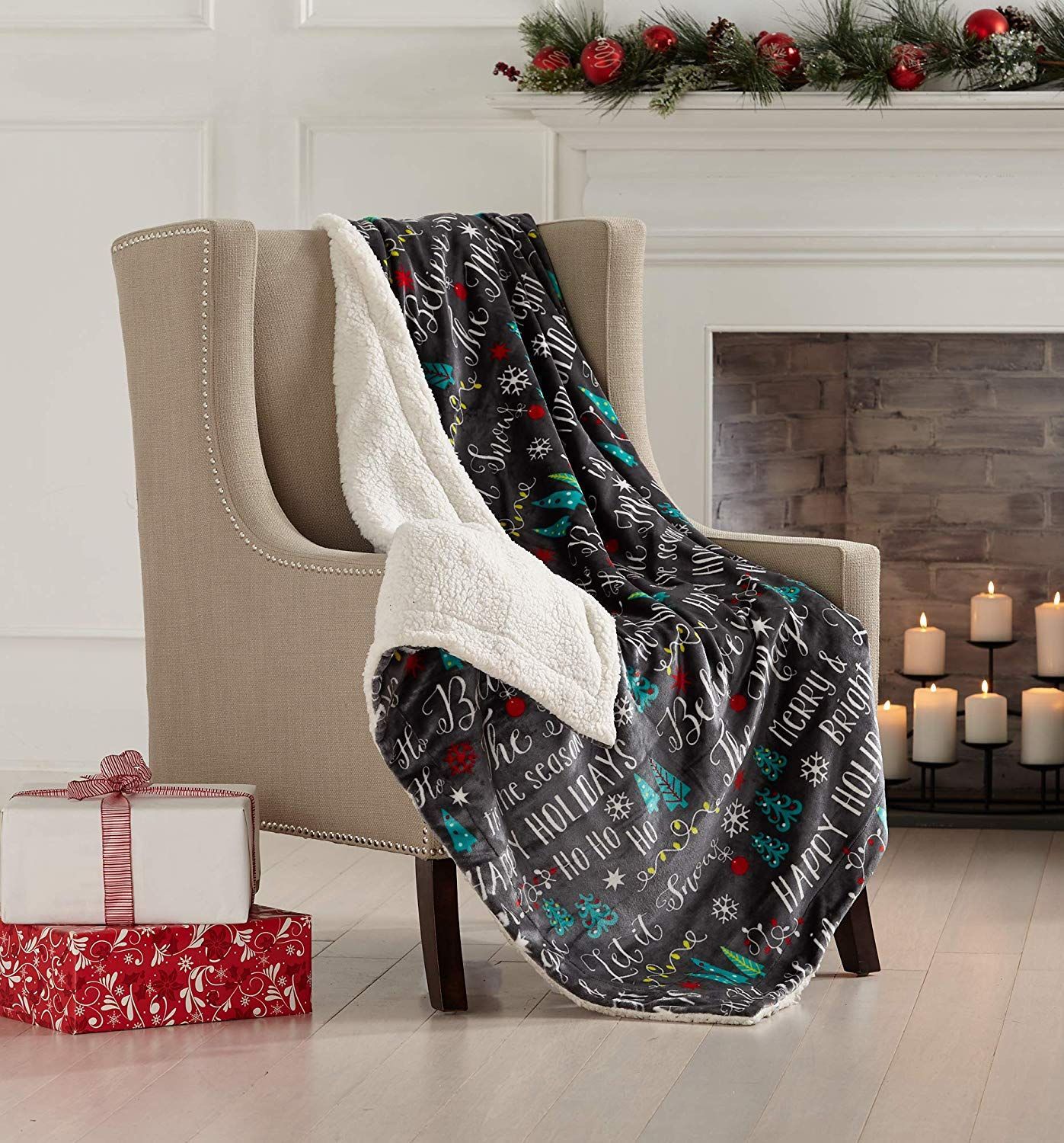 Christmas Holiday Sherpa Fleece Blanket