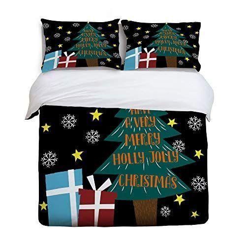 Christmas Holy Jolly Gift And Snow Flake Bedding Set