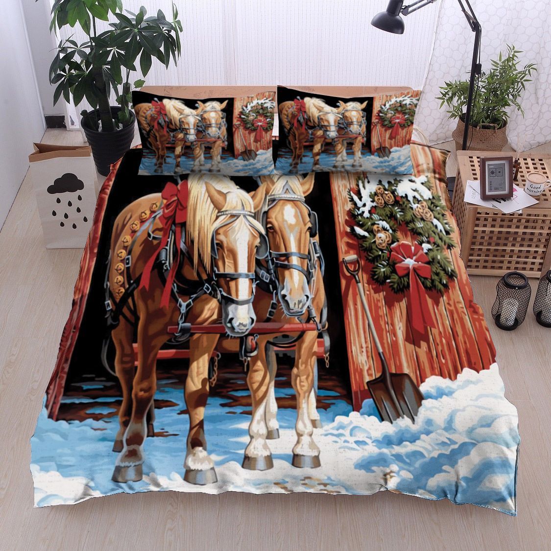 Christmas Horse Bedding Set