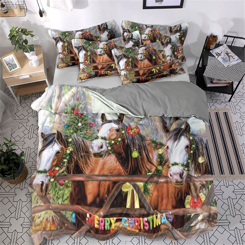 Christmas Horse Bedding Set