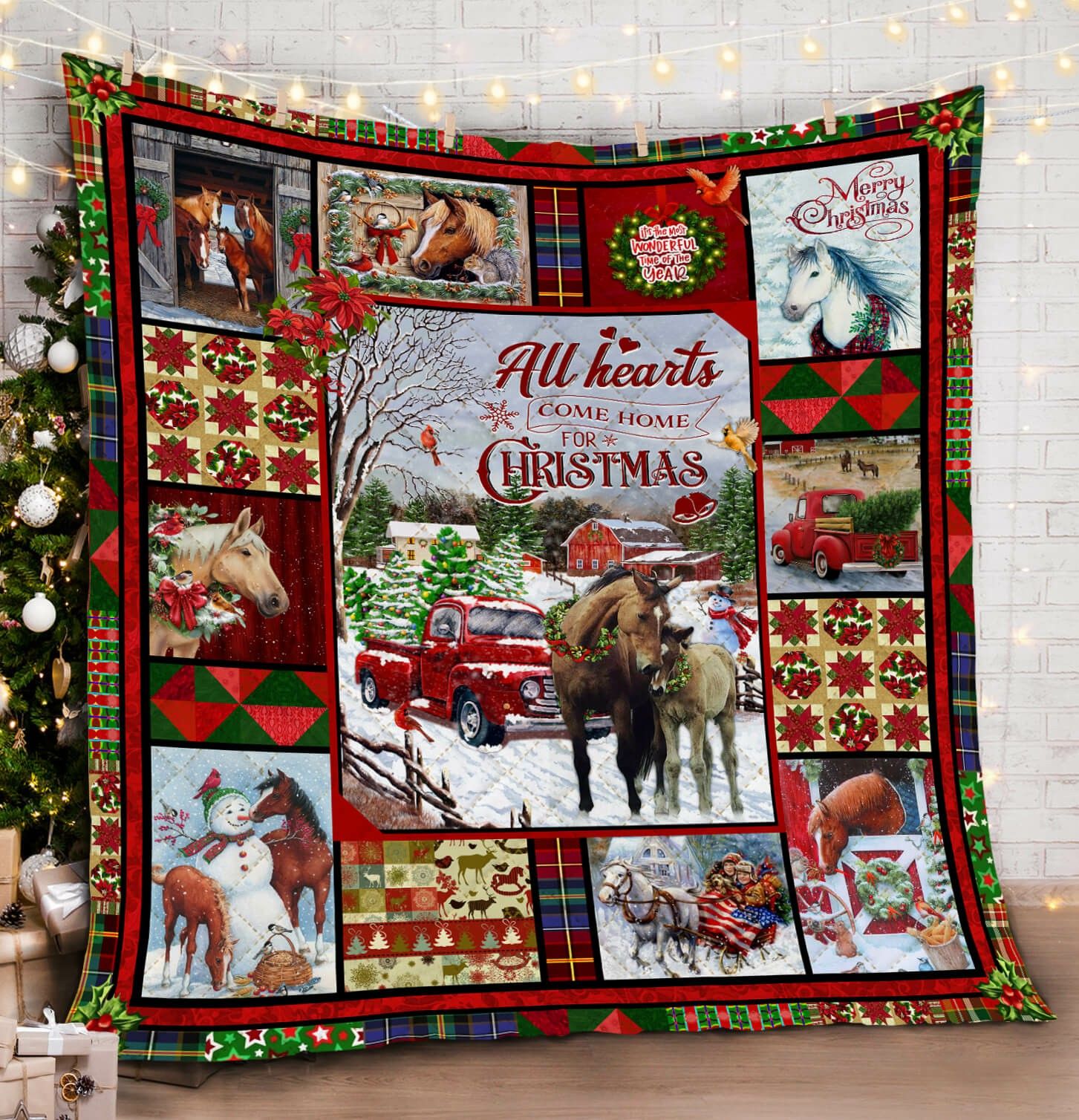 Christmas Horse HHC121115TH Quilt Blanket