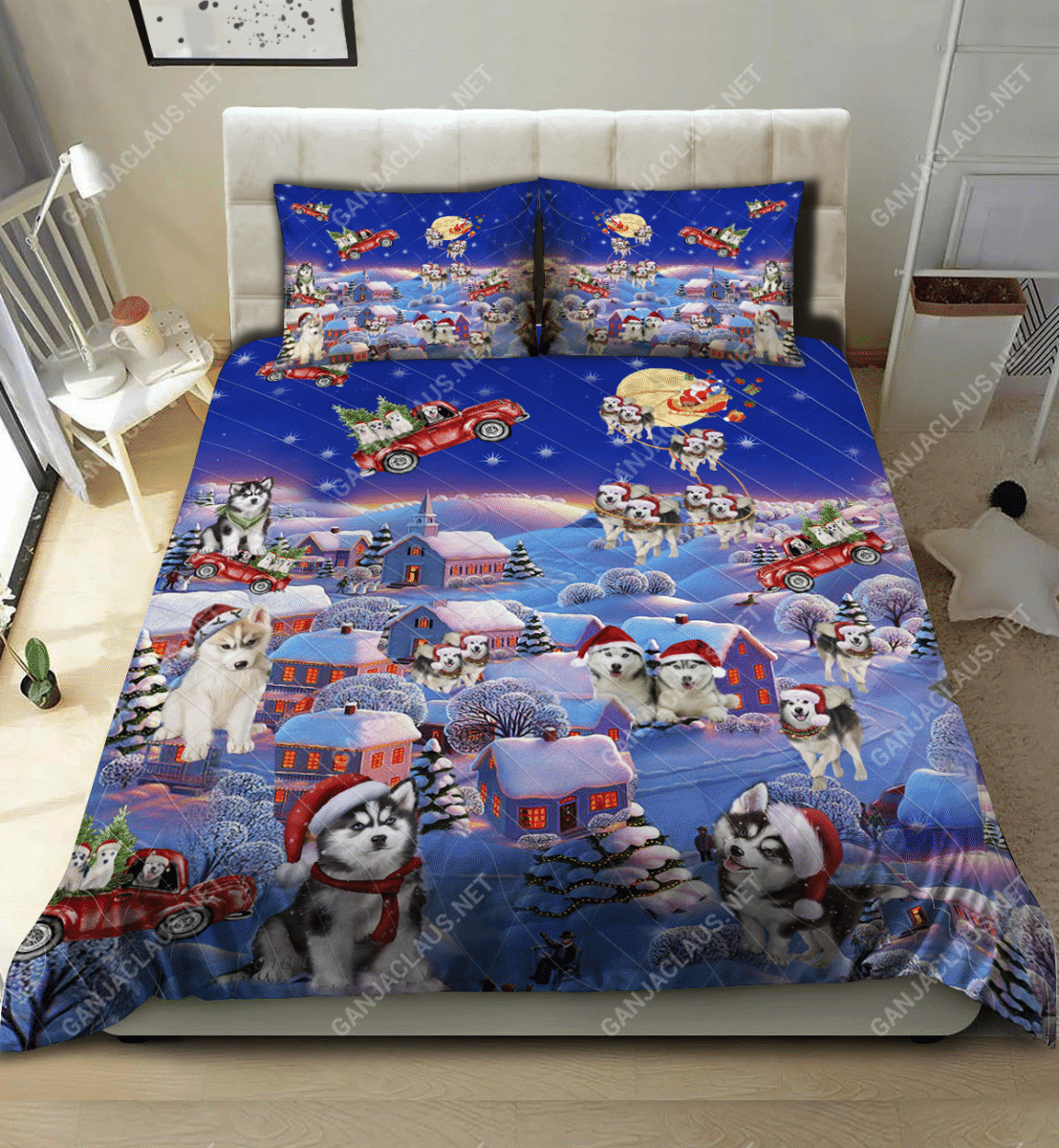 Christmas Husky Bedding Set