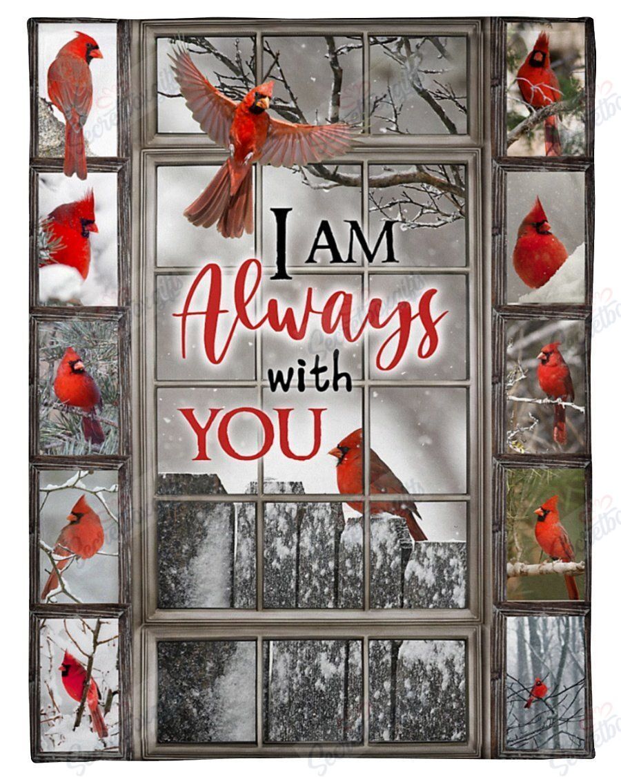 Christmas I Am Always With You Cardinals Fleece Blanket
