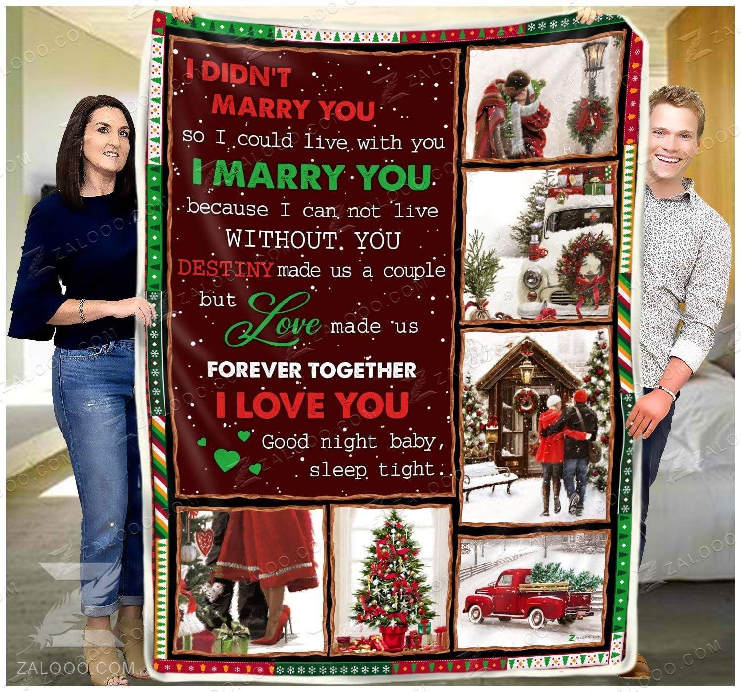 Christmas I Marry You Because I Can Not Live Without You Sherpa Fleece Blanket