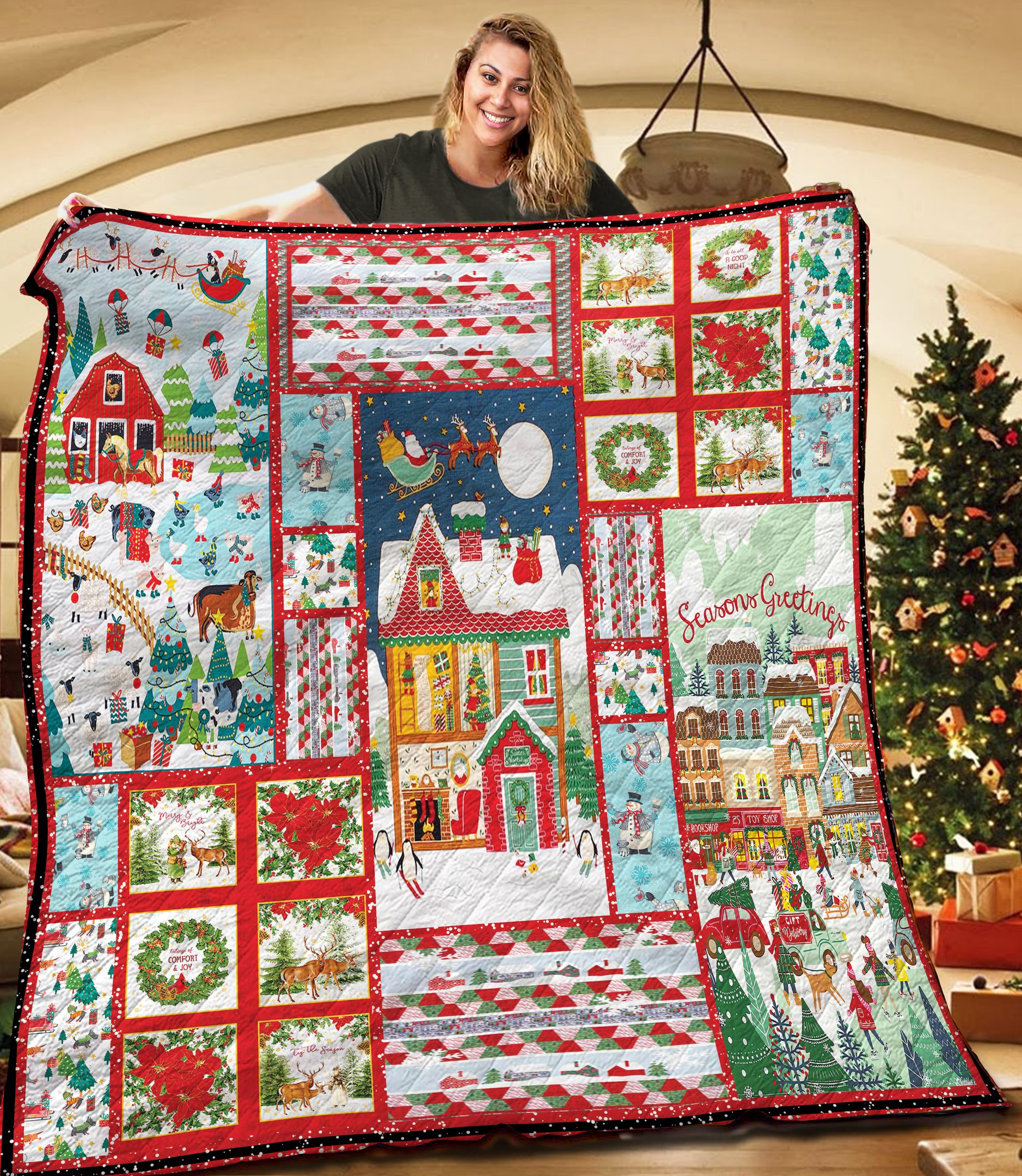 Christmas In Town TNT131101NH Quilt Blanket