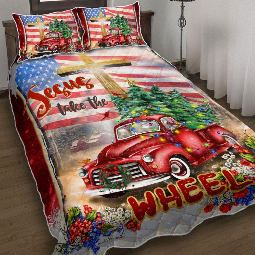 Christmas Jesus Take The Wheel Bedding Set