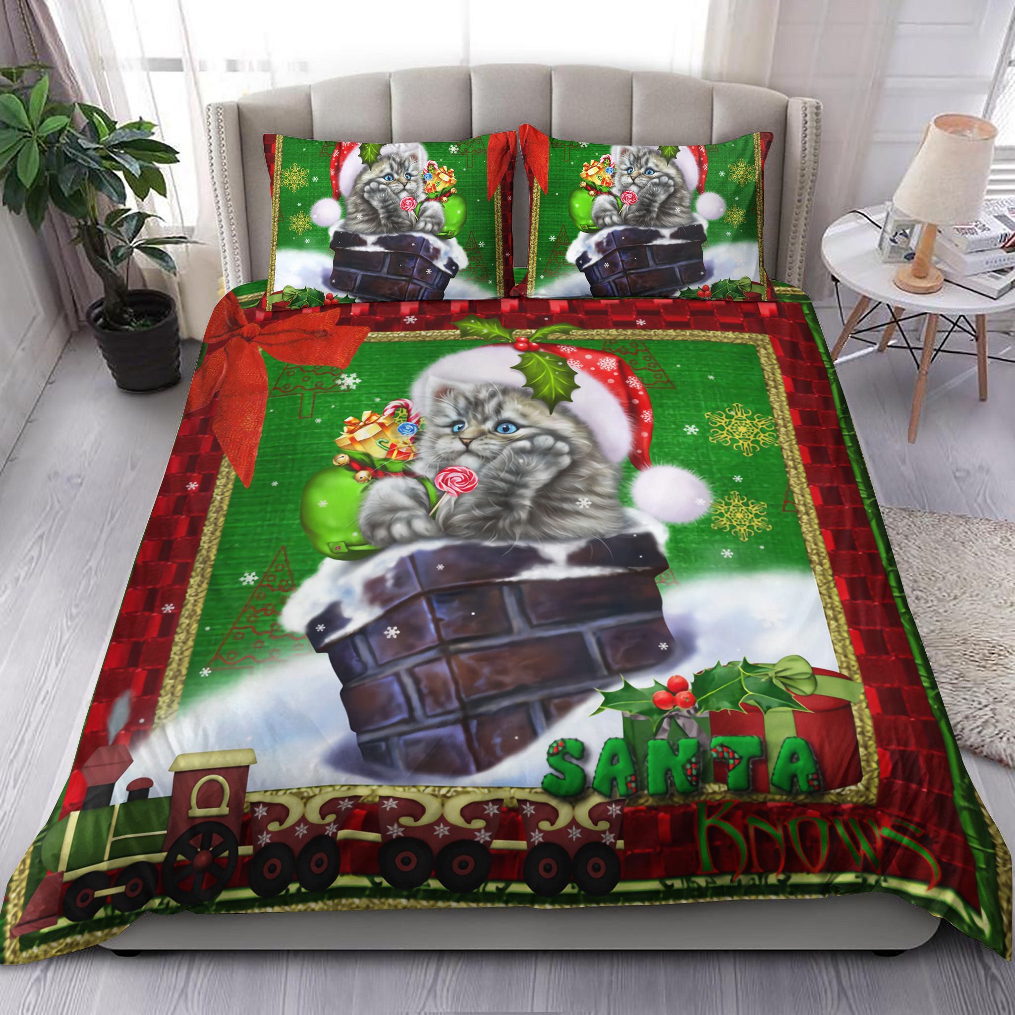 Christmas Kitten Cute Bedding Set