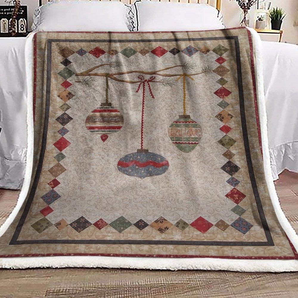 Christmas Lantern Sherpa Fleece Blanket
