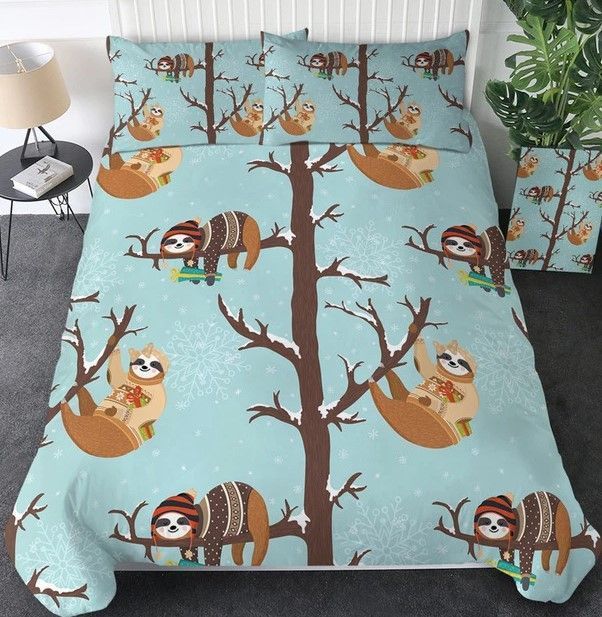 Christmas Lazy Sloth Bedding Set