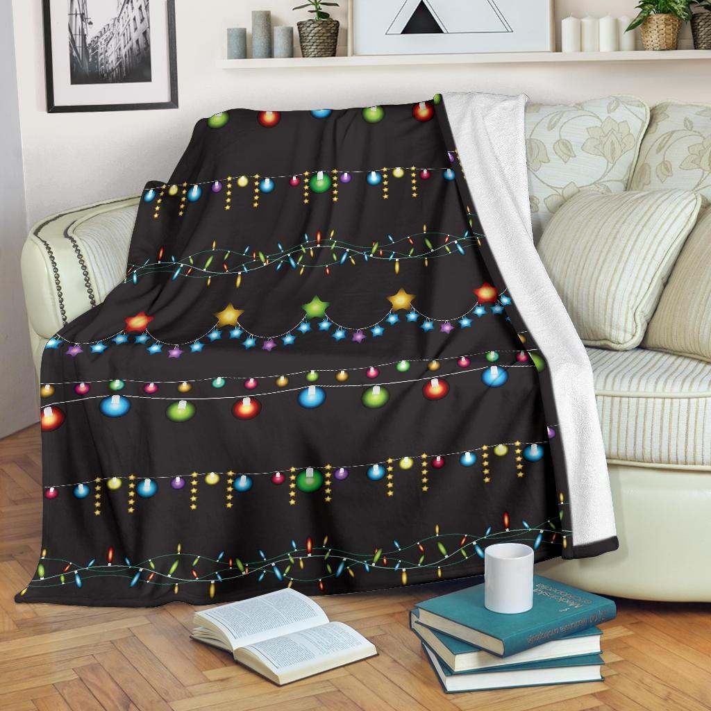 Christmas Light Pattern Sherpa Fleece Blanket