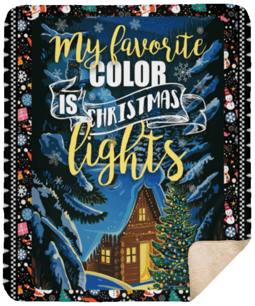 Christmas Lights Sherpa Fleece Blanket