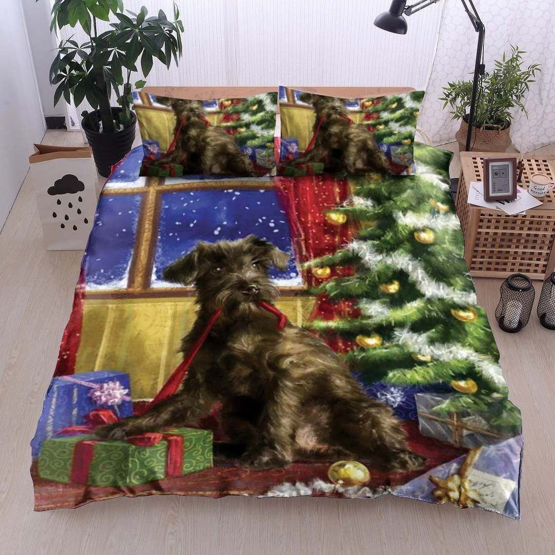 Christmas Miniature Schnauzer Bedding Set