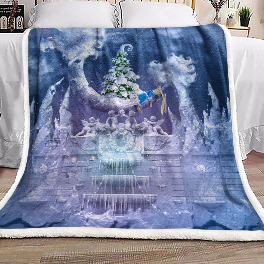 Christmas Moon Sherpa Fleece Blanket
