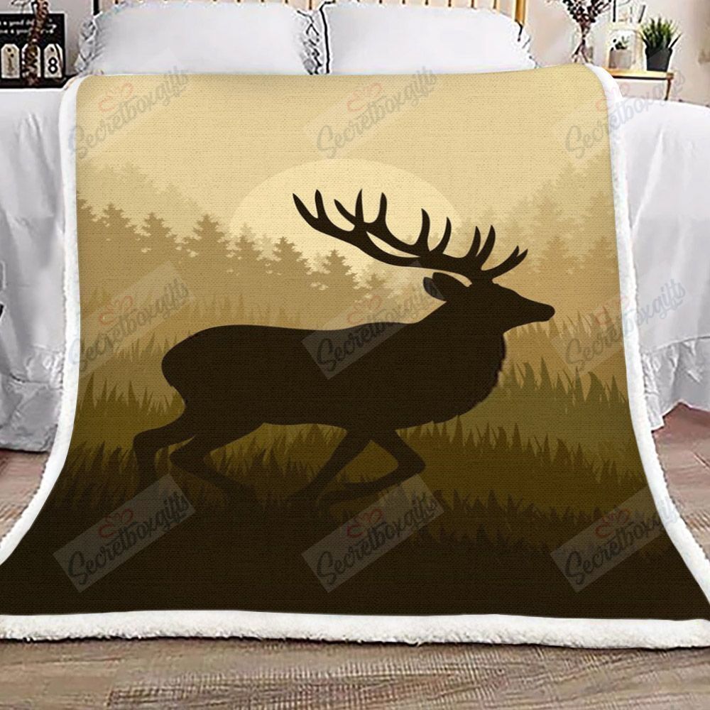 Christmas Moose Elk Fleece Blanket