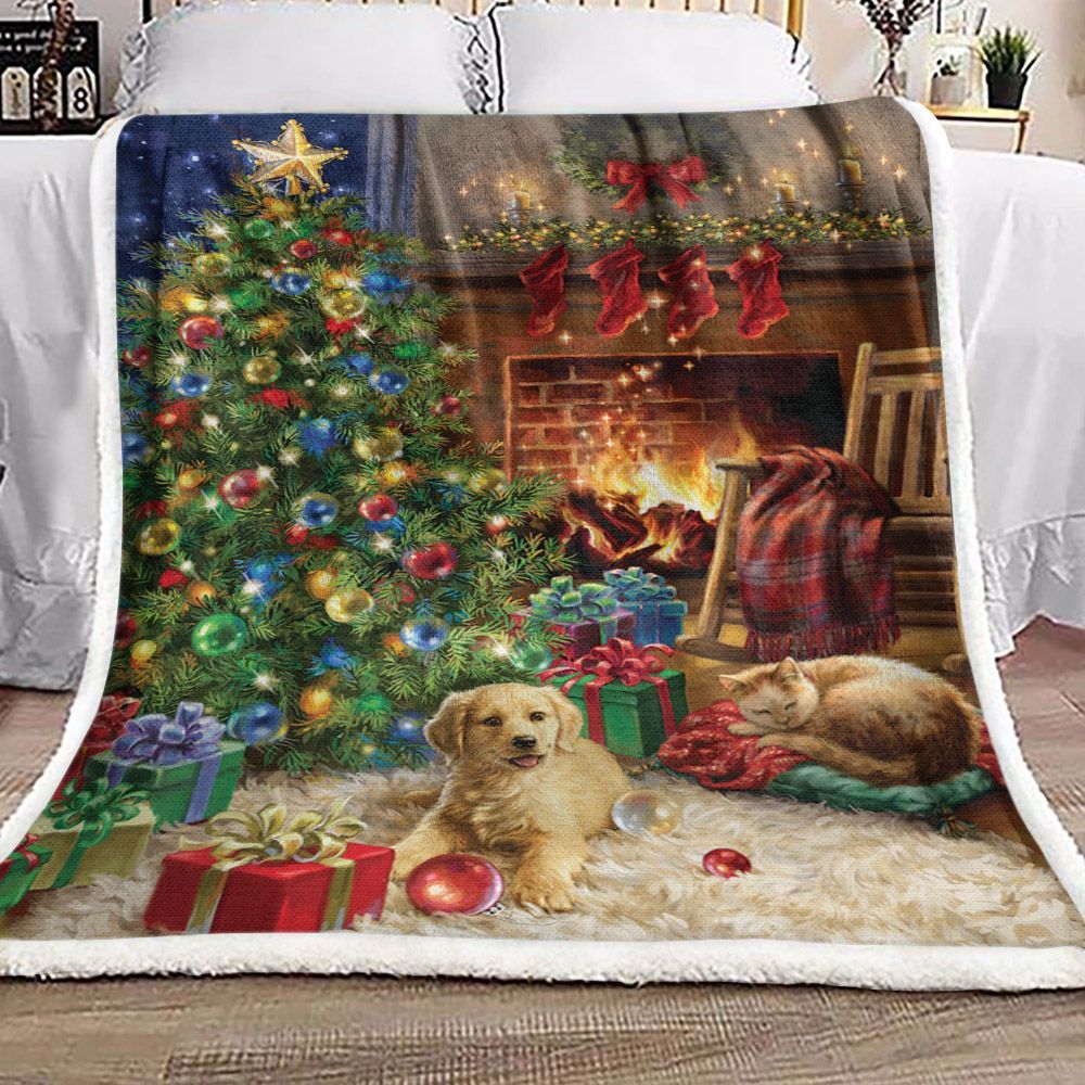 Christmas Morning Sherpa Fleece Blanket
