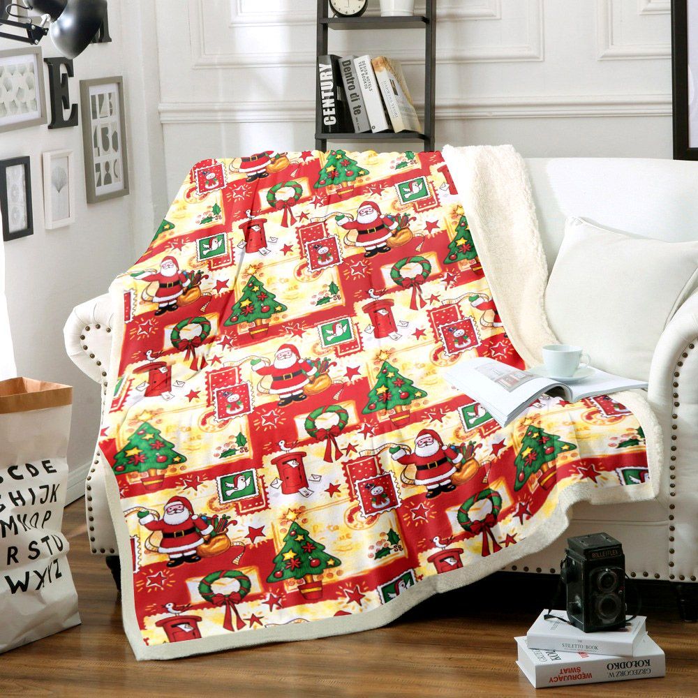 Christmas Motifs Sherpa Fleece