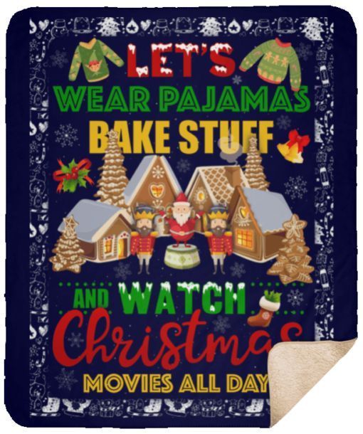 Christmas Movies All Day Sherpa Fleece Blanket