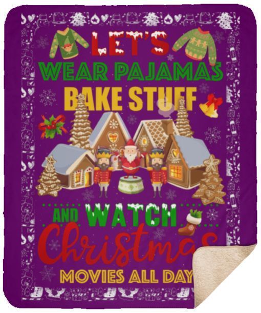 Christmas Movies All Day Sherpa Fleece Blanket
