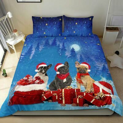 Christmas Night French Bulldog Bedding Set
