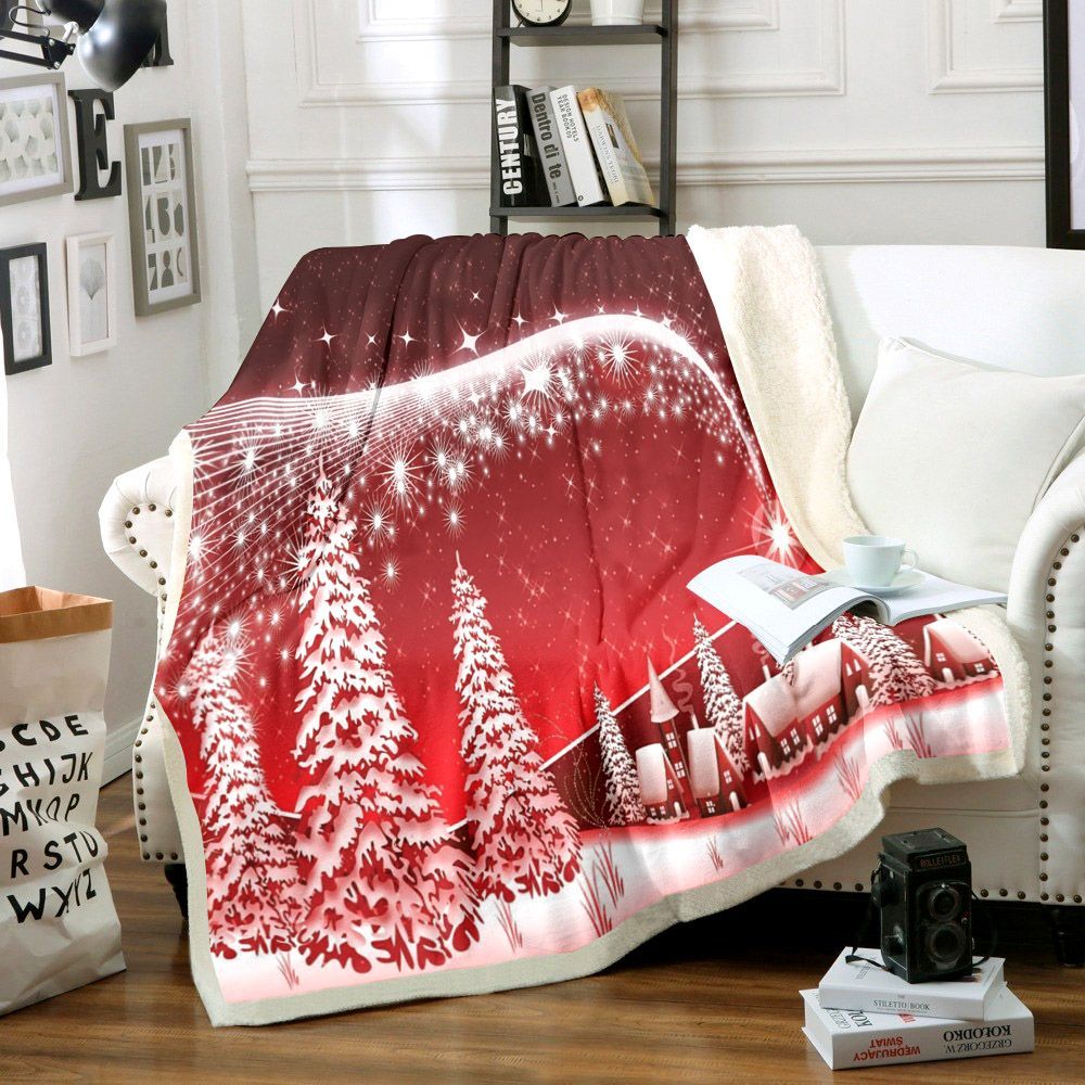 Christmas Night Sherpa Fleece Blanket