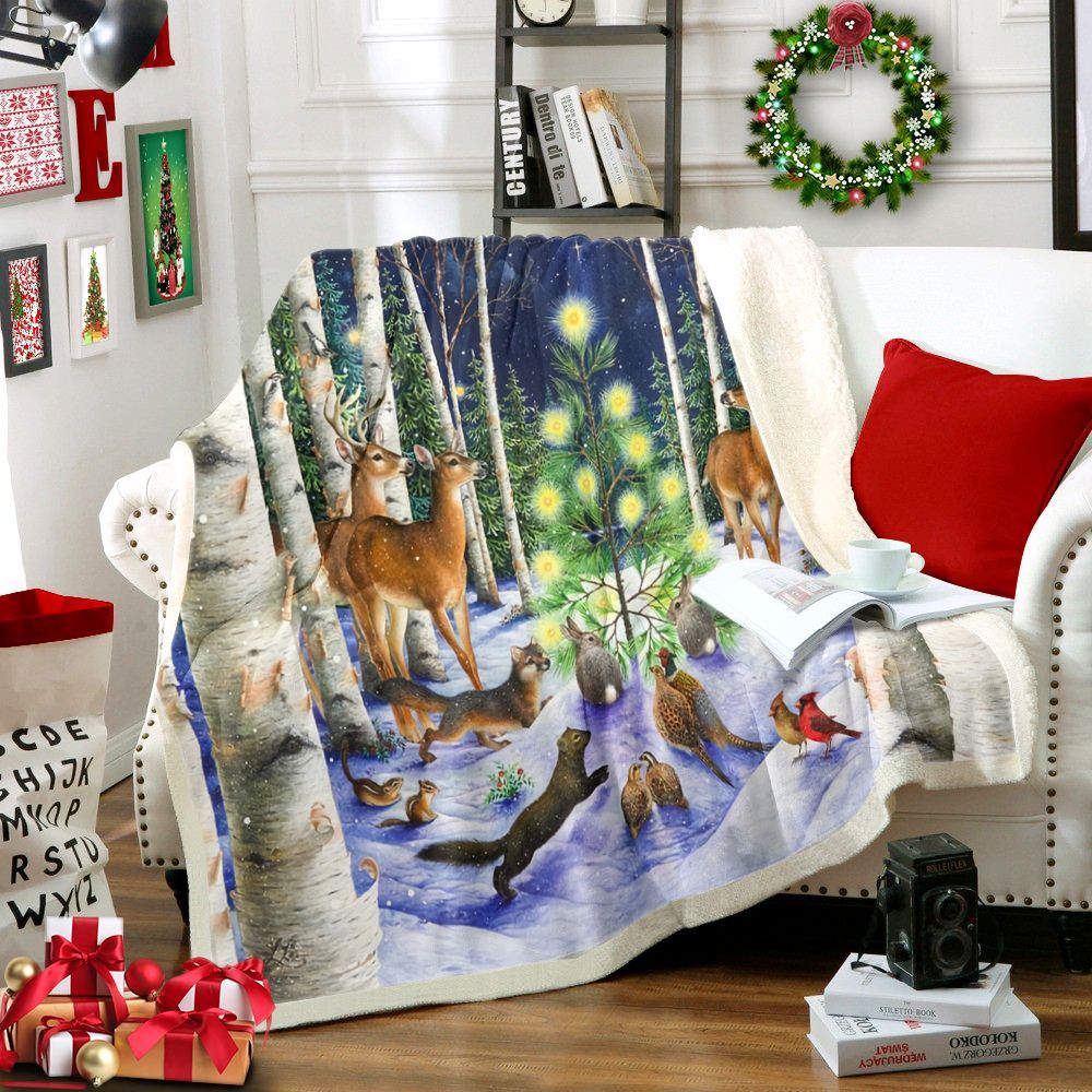 Christmas Night Sherpa Fleece Blanket