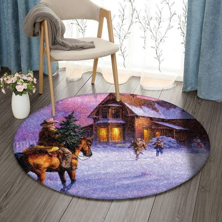 Christmas Night Round Carpet